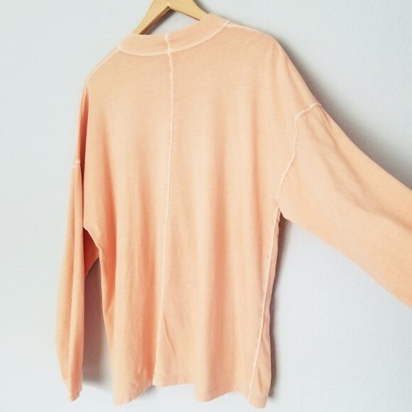 Free People We The Free Be Free Longline Tunic Top M 100% Cotton Orange Sorbet - Picture 12 of 14